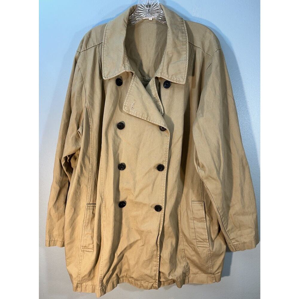 Maurices Plus Size 3 Beige Button Down Pelted Tre… - image 2